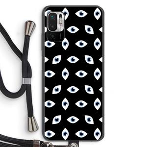 CaseCompany Eyes pattern: Xiaomi Redmi Note 10 5G Transparant Hoesje met koord