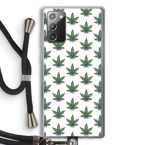 CaseCompany Weed: Samsung Galaxy Note 20 / Note 20 5G Transparant Hoesje met koord