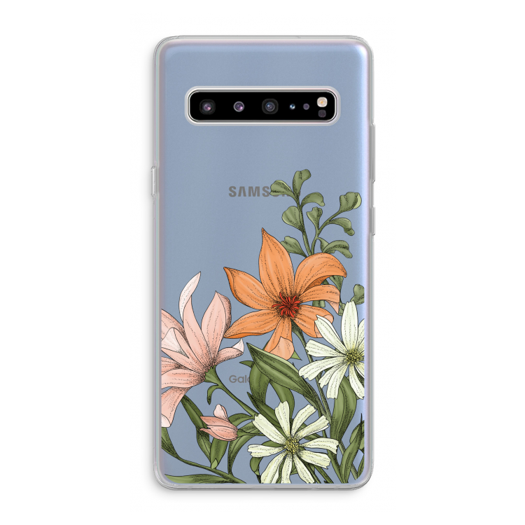 CaseCompany Floral bouquet: Samsung Galaxy S10 5G Transparant Hoesje