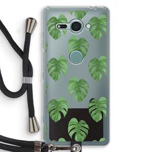 CaseCompany Monstera leaves: Sony Xperia XZ2 Compact Transparant Hoesje met koord