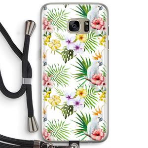 CaseCompany Gele kuif: Samsung Galaxy S7 Edge Transparant Hoesje met koord