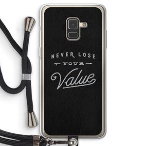 CaseCompany Never lose your value: Samsung Galaxy A8 (2018) Transparant Hoesje met koord