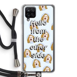 CaseCompany Hello: Samsung Galaxy A12 Transparant Hoesje met koord