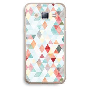 CaseCompany Gekleurde driehoekjes pastel: Samsung Galaxy J3 (2016) Transparant Hoesje