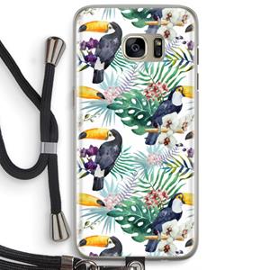CaseCompany Tukans: Samsung Galaxy S7 Edge Transparant Hoesje met koord