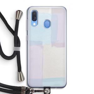 CaseCompany Square pastel: Samsung Galaxy A40 Transparant Hoesje met koord