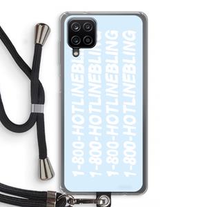 CaseCompany Hotline bling blue: Samsung Galaxy A12 Transparant Hoesje met koord