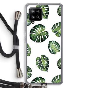 CaseCompany Tropische bladeren: Samsung Galaxy A42 5G Transparant Hoesje met koord