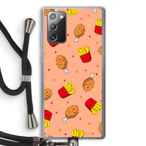 CaseCompany Chicken 'n Fries: Samsung Galaxy Note 20 / Note 20 5G Transparant Hoesje met koord