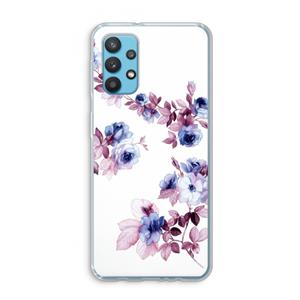 CaseCompany Waterverf bloemen: Samsung Galaxy A32 4G Transparant Hoesje