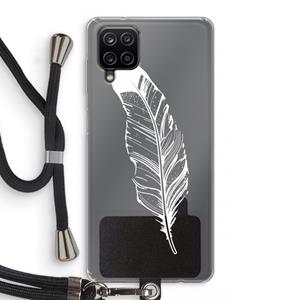 CaseCompany Pluim: Samsung Galaxy A12 Transparant Hoesje met koord