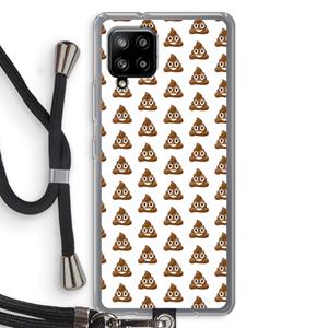 CaseCompany Poop emoji: Samsung Galaxy A42 5G Transparant Hoesje met koord