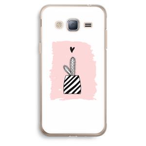 CaseCompany Zwart-wit cactus: Samsung Galaxy J3 (2016) Transparant Hoesje