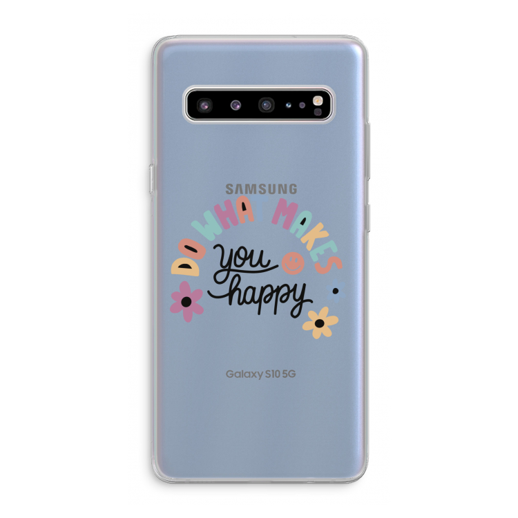 CaseCompany Happy days: Samsung Galaxy S10 5G Transparant Hoesje