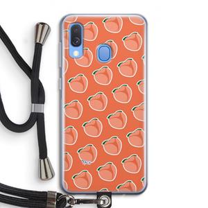 CaseCompany Just peachy: Samsung Galaxy A40 Transparant Hoesje met koord