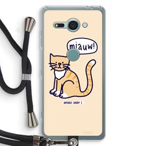 CaseCompany Miauw: Sony Xperia XZ2 Compact Transparant Hoesje met koord