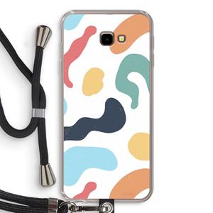 CaseCompany Memphis Shapes Blue: Samsung Galaxy J4 Plus Transparant Hoesje met koord