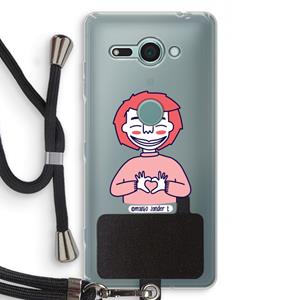 CaseCompany Hartje: Sony Xperia XZ2 Compact Transparant Hoesje met koord