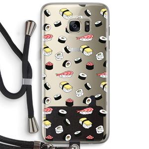 CaseCompany Sushi time: Samsung Galaxy S7 Edge Transparant Hoesje met koord