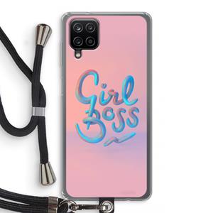 CaseCompany Girl boss: Samsung Galaxy A12 Transparant Hoesje met koord