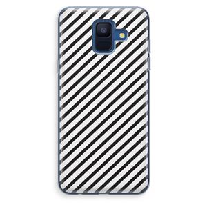 CaseCompany Strepen zwart-wit: Samsung Galaxy A6 (2018) Transparant Hoesje
