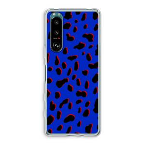 CaseCompany Blue Leopard: Sony Xperia 5 III Transparant Hoesje