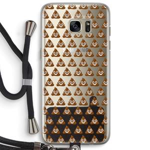 CaseCompany Poop emoji: Samsung Galaxy S7 Edge Transparant Hoesje met koord