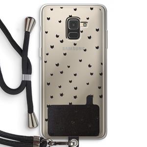 CaseCompany Kleine kattenkopjes: Samsung Galaxy A8 (2018) Transparant Hoesje met koord