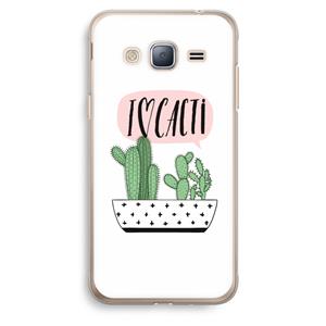 CaseCompany I love cacti: Samsung Galaxy J3 (2016) Transparant Hoesje