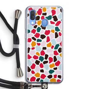 CaseCompany Colored Giraffe: Samsung Galaxy A40 Transparant Hoesje met koord