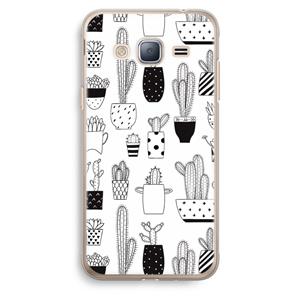 CaseCompany Cactusmotief: Samsung Galaxy J3 (2016) Transparant Hoesje