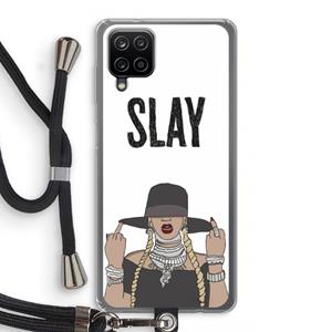 CaseCompany Slay All Day: Samsung Galaxy A12 Transparant Hoesje met koord