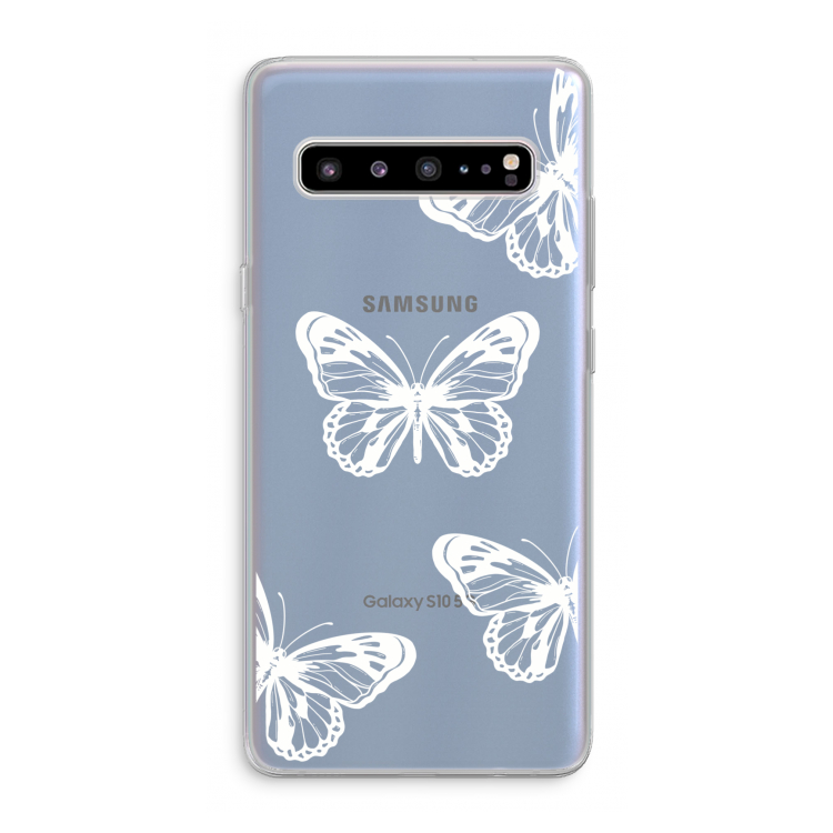 CaseCompany White butterfly: Samsung Galaxy S10 5G Transparant Hoesje