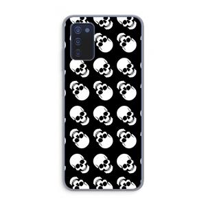 CaseCompany Musketon Skulls: Samsung Galaxy A03s Transparant Hoesje