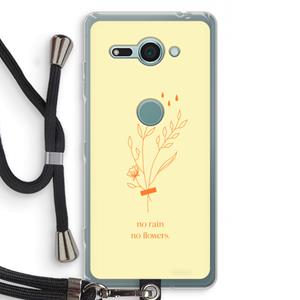 CaseCompany No rain no flowers: Sony Xperia XZ2 Compact Transparant Hoesje met koord