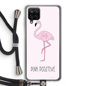 CaseCompany Pink positive: Samsung Galaxy A12 Transparant Hoesje met koord