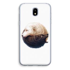 CaseCompany Yin Yang Wolves: Samsung Galaxy J5 (2017) Transparant Hoesje