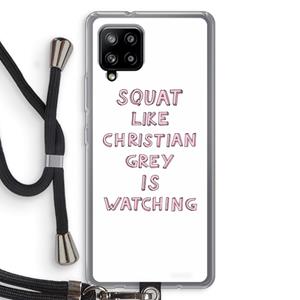 CaseCompany Christian Grey: Samsung Galaxy A42 5G Transparant Hoesje met koord
