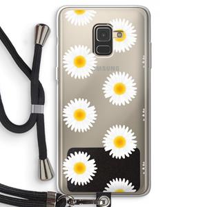 CaseCompany Margrietjes: Samsung Galaxy A8 (2018) Transparant Hoesje met koord