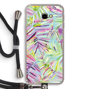 CaseCompany Tropical Palms Blue: Samsung Galaxy J4 Plus Transparant Hoesje met koord