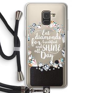 CaseCompany Diamonds: Samsung Galaxy A8 (2018) Transparant Hoesje met koord