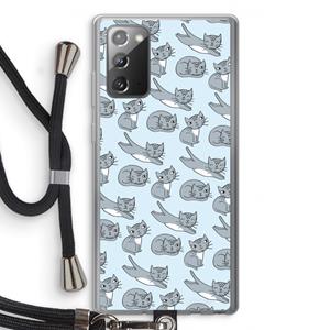 CaseCompany Poezen: Samsung Galaxy Note 20 / Note 20 5G Transparant Hoesje met koord