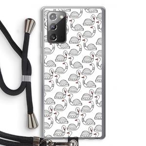CaseCompany Zwanen: Samsung Galaxy Note 20 / Note 20 5G Transparant Hoesje met koord