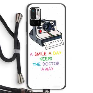CaseCompany Smile: Xiaomi Redmi Note 10 5G Transparant Hoesje met koord