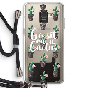 CaseCompany Cactus quote: Samsung Galaxy A8 (2018) Transparant Hoesje met koord