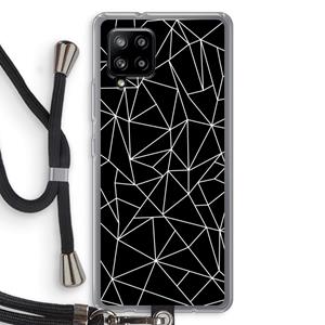 CaseCompany Geometrische lijnen wit: Samsung Galaxy A42 5G Transparant Hoesje met koord