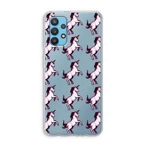 CaseCompany Musketon Unicorn: Samsung Galaxy A32 4G Transparant Hoesje