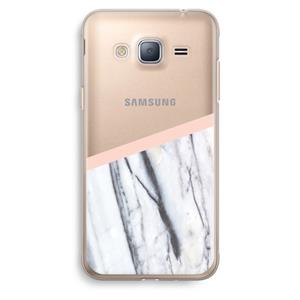 CaseCompany A touch of peach: Samsung Galaxy J3 (2016) Transparant Hoesje