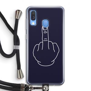 CaseCompany F**k U: Samsung Galaxy A40 Transparant Hoesje met koord