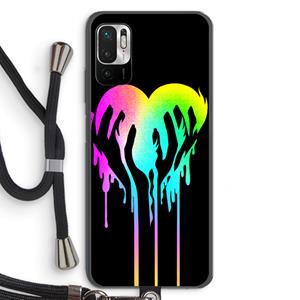 CaseCompany Hold My Heart: Xiaomi Redmi Note 10 5G Transparant Hoesje met koord